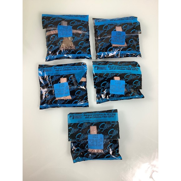 VTG Silkies Control top hoses with support legs Beige Nude Mocha lot Size S NEW - Picture 2 of 6